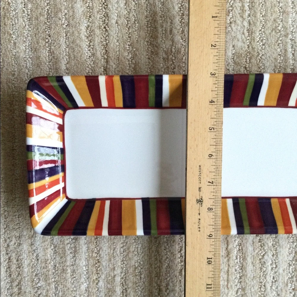 Pampered Chef Simple Additions Striped Serving Tray Platter